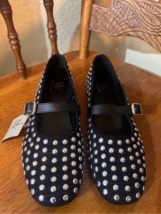 Worthington Shoes - Worthington Black Studded Mary Jane Flats